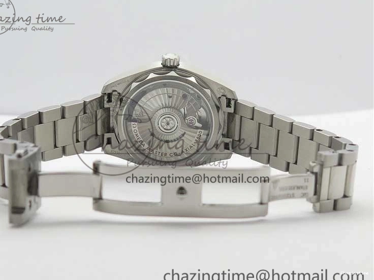 0121 Aqua Terra 150M 34mm Ladies SS VSF 1:1 Best Edition White Wave Dial RG Markers on SS Bracelet A WellDesigned 7928